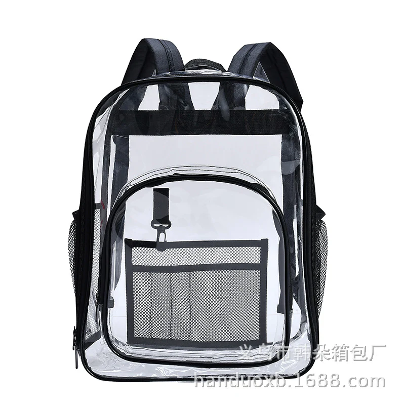 deanwangkt Cross-Border  Environmental Protection PVC Transparent Backpack Fashion Waterproof Student Schoolbag Transparent Bag Gel Bag - Deanwangkt
