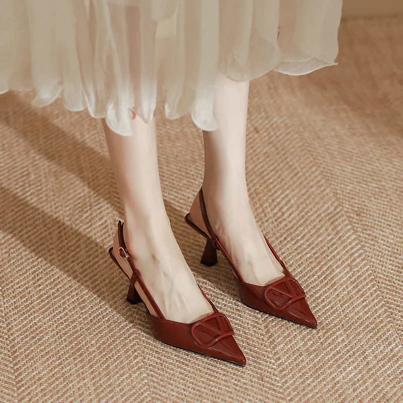 DEANWANGKT  Grape Mom High Heels Women's Stiletto Heel High-Grade Fashion Shoes Sandals Women's Fashion Huizhou Women's Shoes  Spring and Summer - Deanwangkt