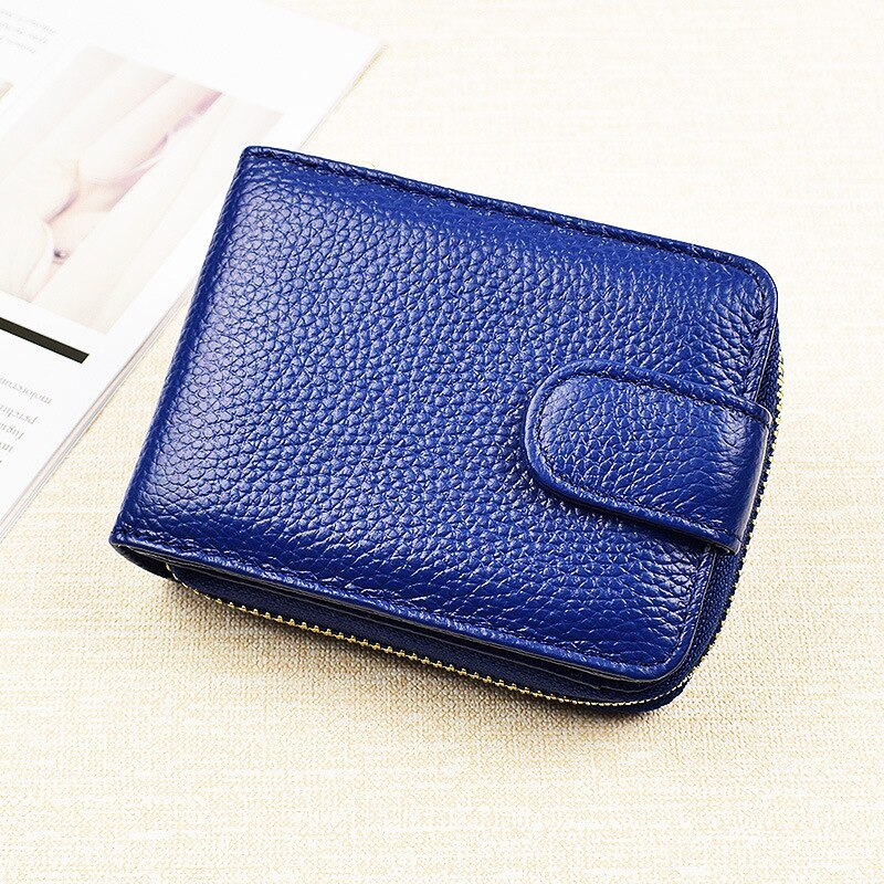 deanwangkt - Men Wallets Man's Card Genuine Leather Clutch Wallets Purses Driver's License Cover Zipper Organ Women's Wallet Card Wallet - Deanwangkt
