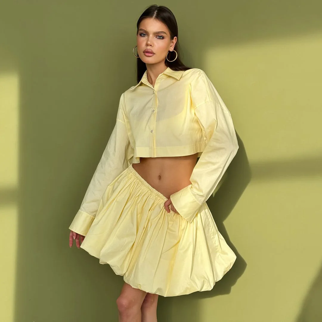 women's clothing fashionable and fresh niche waist lapel shirt bud short skirt suspender three-piece set gentle wind New - Deanwangkt