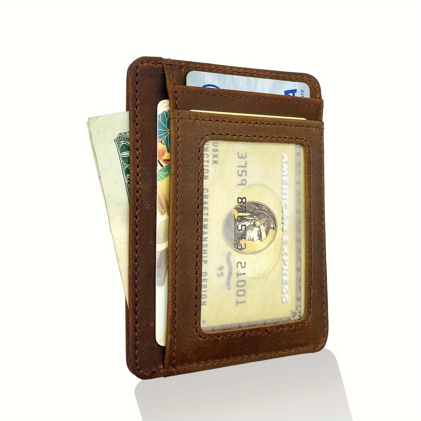 Slim Minimalist Front Pocket RFID Blocking Genuine Leather Wallets for Men and Women - Deanwangkt