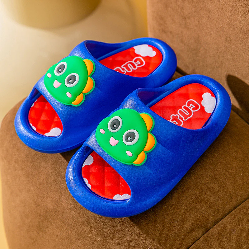 DEANWANGKT Children's Summer Slippers Boys and Girls Cute Waterproof New Indoor Shoes Warm Non-Slip Home Small Medium Children's Slippers - Deanwangkt