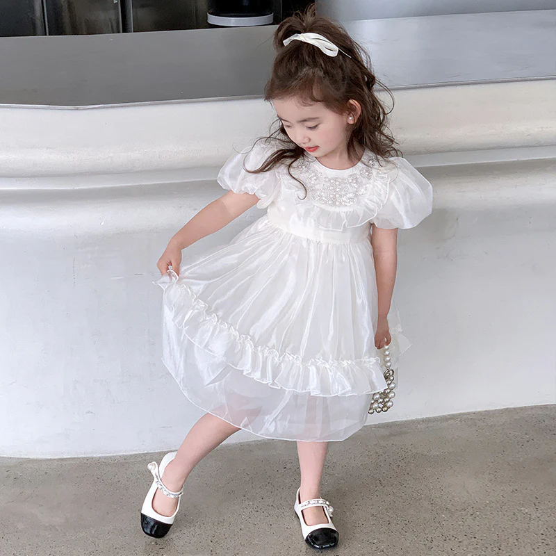 Girls Dress Summer New Western Style Baby Girls' Fashionable Birthday Dress Thin Children Puffy Princess Skirt - Deanwangkt