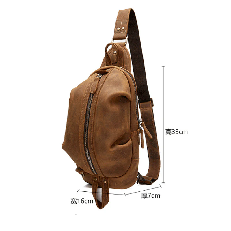 deanwangkt  New Men's Messenger Bag Fashion Brand Ins Genuine Leather Leisure Sports Waterproof Multifunctional Chest Bag High-Grade Sense - Deanwangkt