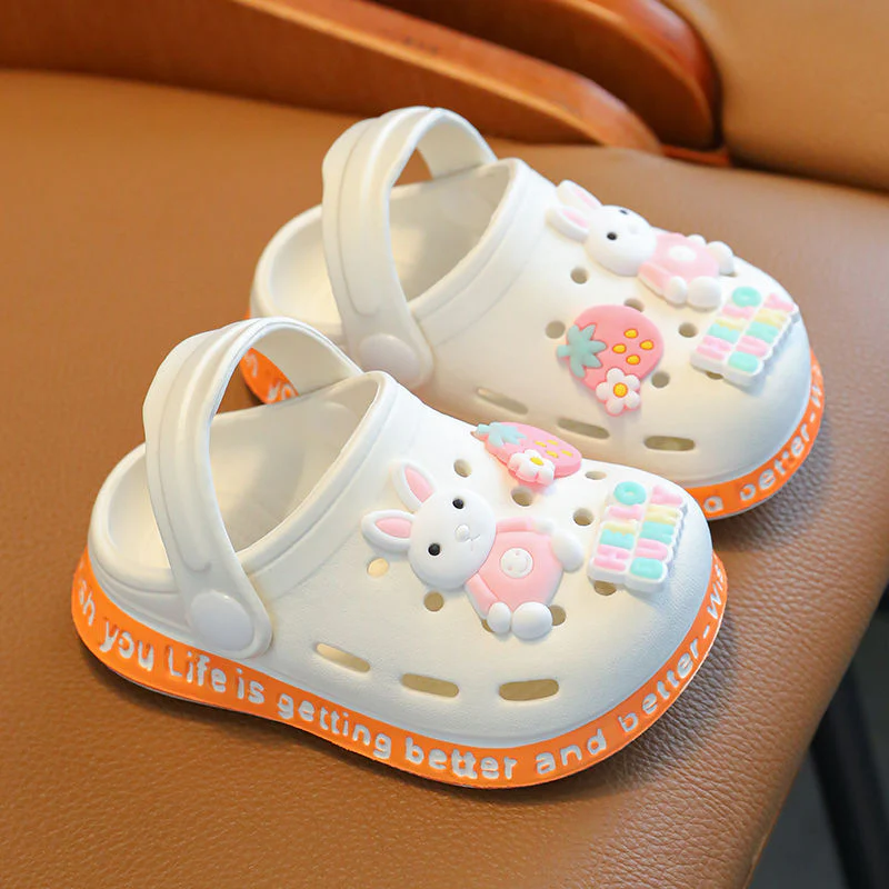 DEANWANGKT Eva Children's Closed Toe Hole Shoes Summer Girls Boys Baby Indoor Soft Bottom Non-Slip Kid's Cartoon Sandals - Deanwangkt