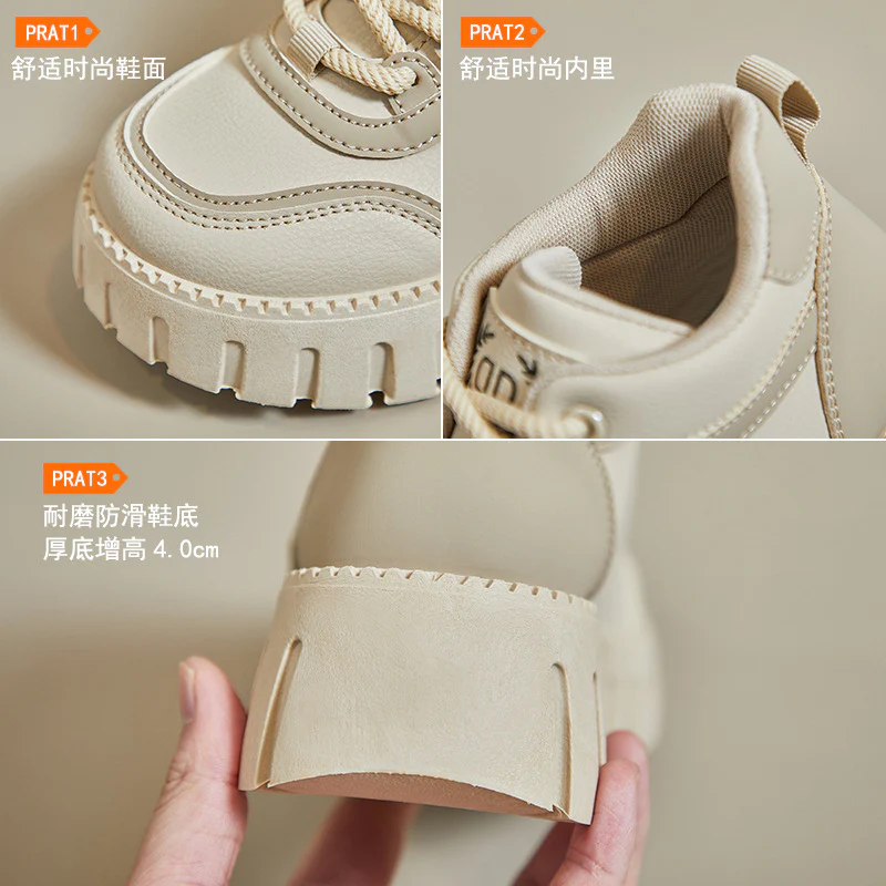 2025 spring new ins Korean version of high-top little white shoes female students high-top platform casual shoes street shot KT12261 - Deanwangkt