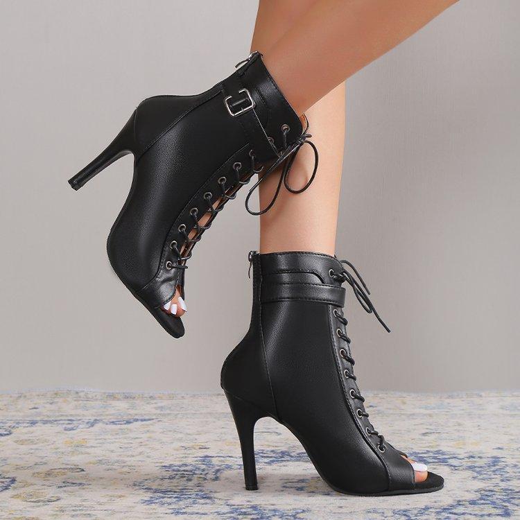 DEANWANGK  Foreign Trade Women's Sandals Open Toe Summer Strap Sandal Boots Fashion High Heel Sandals Peep Toe Classy Shoes Roman Sandals 43 - Deanwangkt