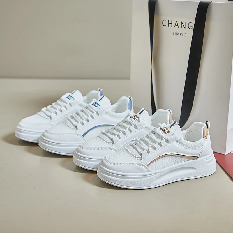 2025 Little white shoes women's  summer new breathable student board shoes ins Korean version flat net shoes casual shoes women SH635 - Deanwangkt