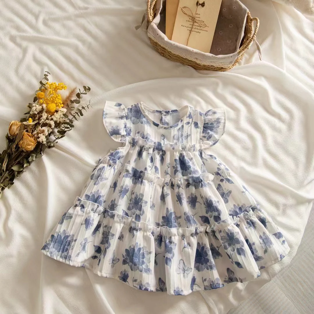 New Girls Dress Summer Dress Western Style Kids' Skirt Little Girl Floral Princess Dress Girls' Skirts Summer - Deanwangkt