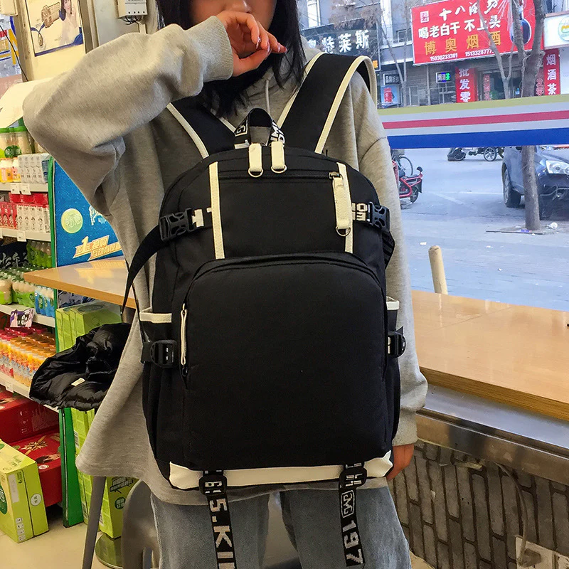deanwangkt Cross-Border  New USB Backpack College and Middle School Student Backpack Student Schoolbag - Deanwangkt