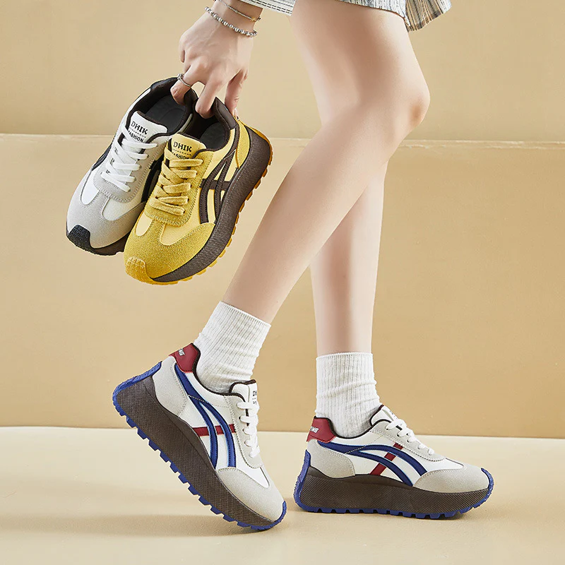 2025 ins Korean version of Forrest Gump shoes women's tide  spring new height increase student running sports casual shoes street shot BN021 - Deanwangkt