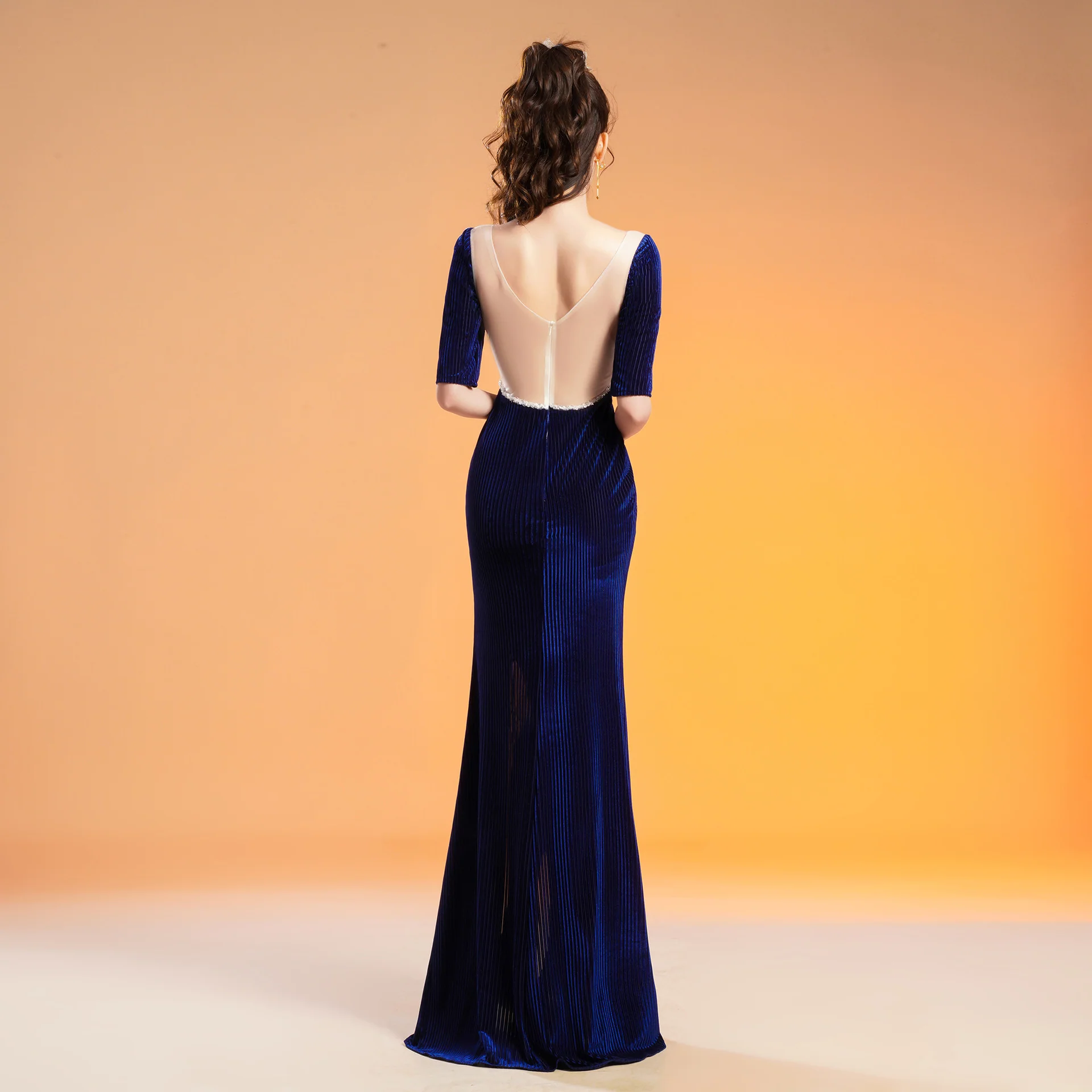 2025 G102/night show women's new sauna technician work clothes nightclub sexy dress deep v hollow dress - Deanwangkt