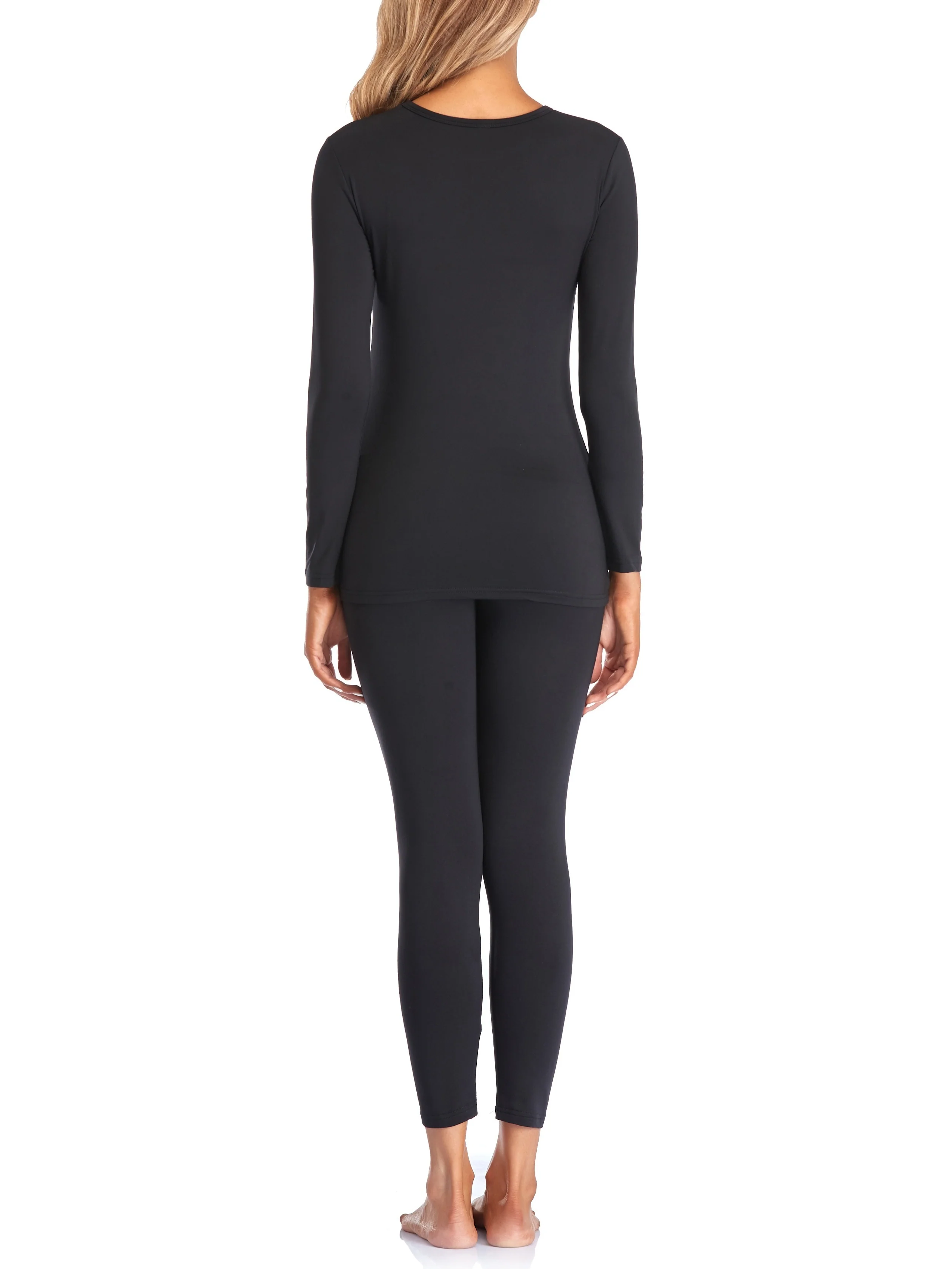 Cozy Seamless Thermal Underwear Set - Ultra-Soft Long Sleeve Design, Classic Crew Neck Tops & Cozy Pants for Women - Perfect Loungewear & Everyday Underwear Essentials - Deanwangkt