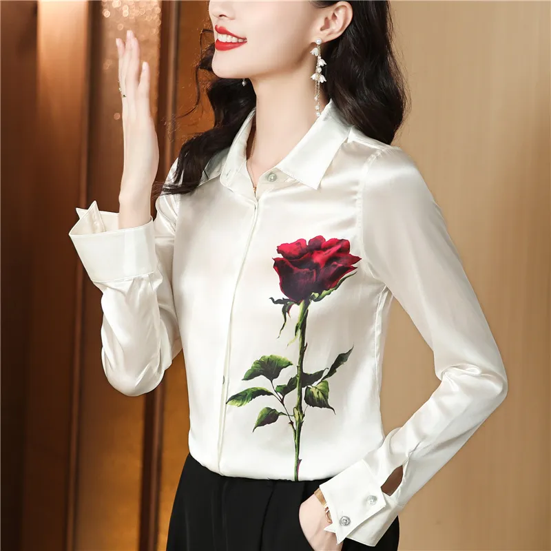 Fashion Plus Size Shirts Designer Tops Women's Lapel Runway Button Shirt Long Sleeve Spring Autumn Winter Office Ladies Printed Blouses Back to School Top - Deanwangkt