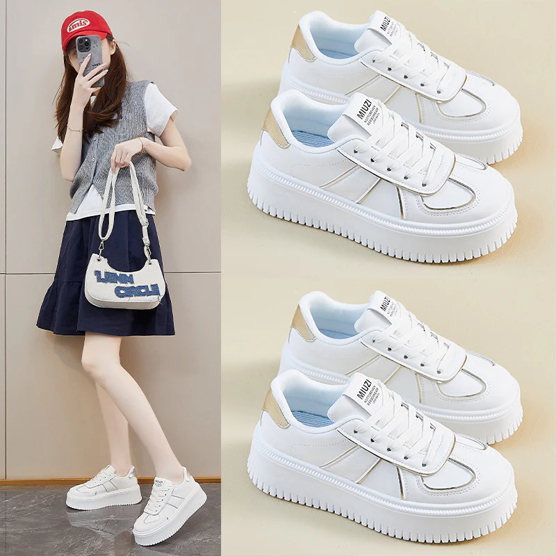 2025 spring white shoes new Korean version ins female students platform heightening casual shoes board shoes street shot RM8660 - Deanwangkt