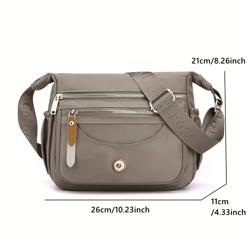Versatile Solid Color Nylon Hobo Bag - Zipper Closure, Spacious Interior, Durable Polyester Lining, Stylish Shoulder Bag for Work and Daily Use - Womens Casual All-Match Messenger Bag - Deanwangkt