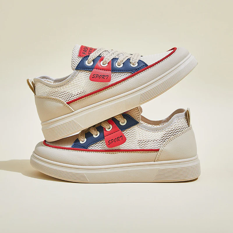 2025 summer little white shoes new Korean version ins female students thick sole heightening mesh breathable casual board shoes KT281 - Deanwangkt