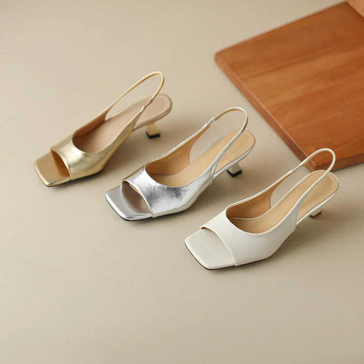 DEANWANGKT  Internet Hot New Gold Sandals  Summer New Women's Shoes Back Strap Korean Style Simple Fashion Silver Sandals - Deanwangkt
