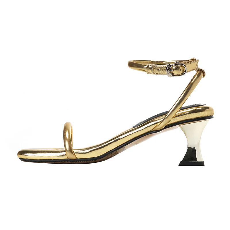 DEANWANGKT  Xinhao Shoes Factory  Square Head Fruit Shell with the Same Thin Strap Soft Strap Soft Bottom Strap Comfortable High Heel Sandals - Deanwangkt