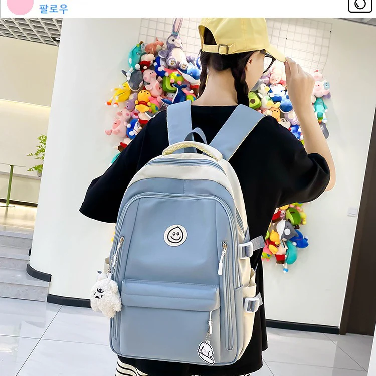 New Backpack Korean Harajuku College Students Bag Student Backpack Simple Fashion Large-Capacity Backpack Wholesale - Deanwangkt