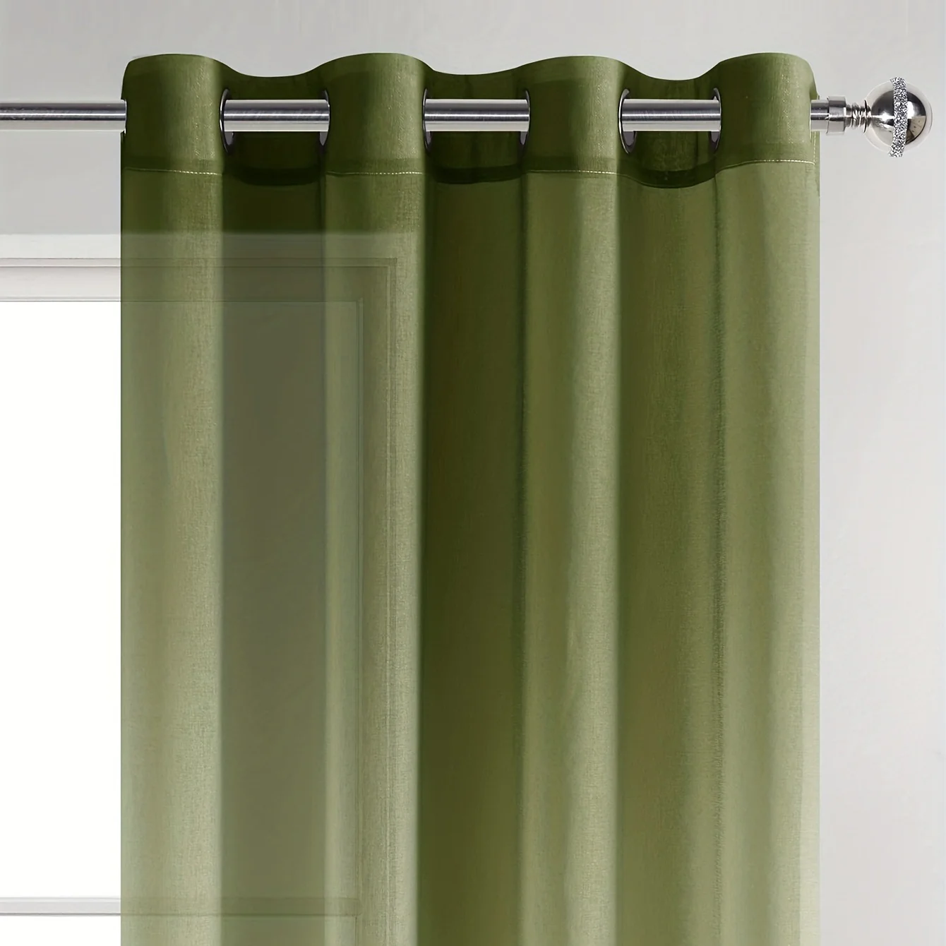 1 Panel Gradient Color Window Sheer Curtain Suitable For Living Room, Bedroom, Kitchen, Bathroom, Home Decor, Room Decor - Deanwangkt