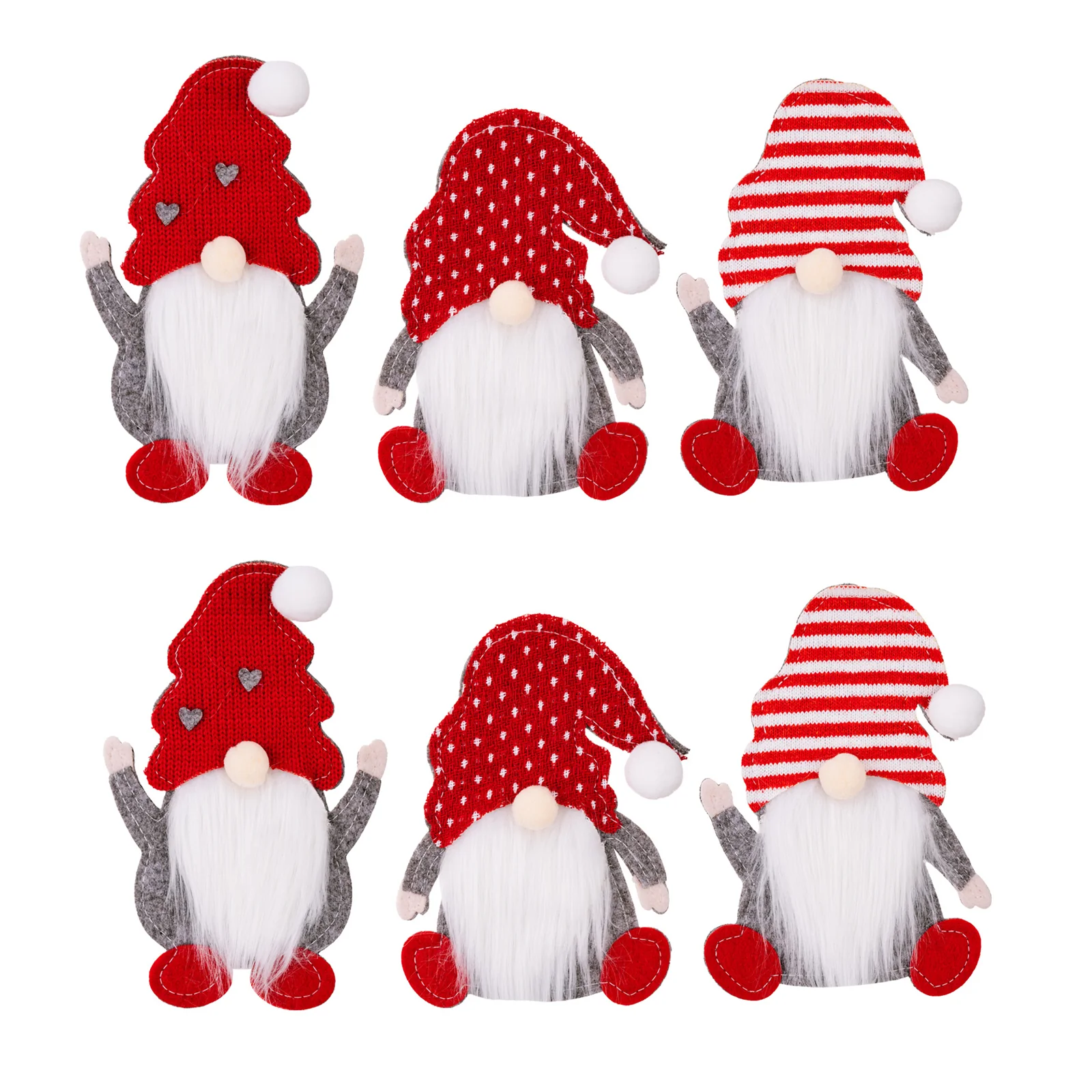 6pcs Festive Holiday Gnome Fork Sleeves Set - Vibrant Colorful Tableware Decorations for Perfect Holiday Entertaining, Home Decor, and Party Supplies - Durable, Easy to Clean, and Reusable - Deanwangkt