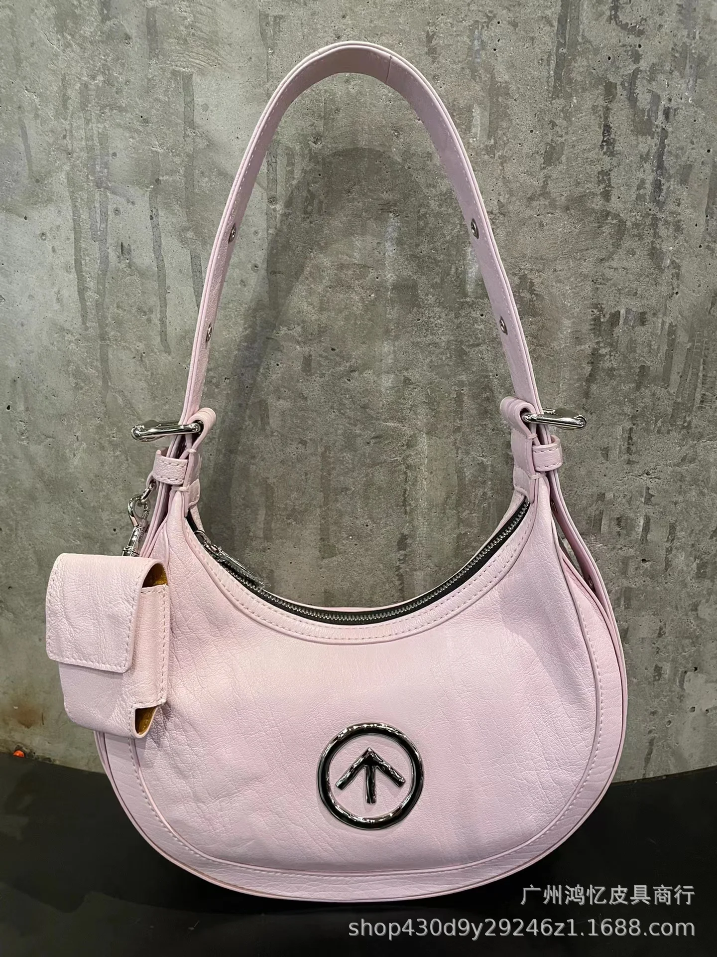 Same Style as Grotto, Italian Pleated Sheepskin Hobo New Moon Bag Fashion One-Shoulder Crossbody Underarm Bag - Deanwangkt