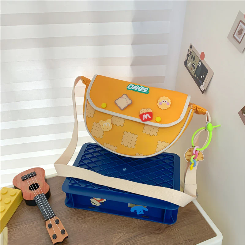 DEANWANGKT 2025 cute canvas bag popular new little fresh girl messenger bag fashion casual printed soft girl shoulder bag - Deanwangkt