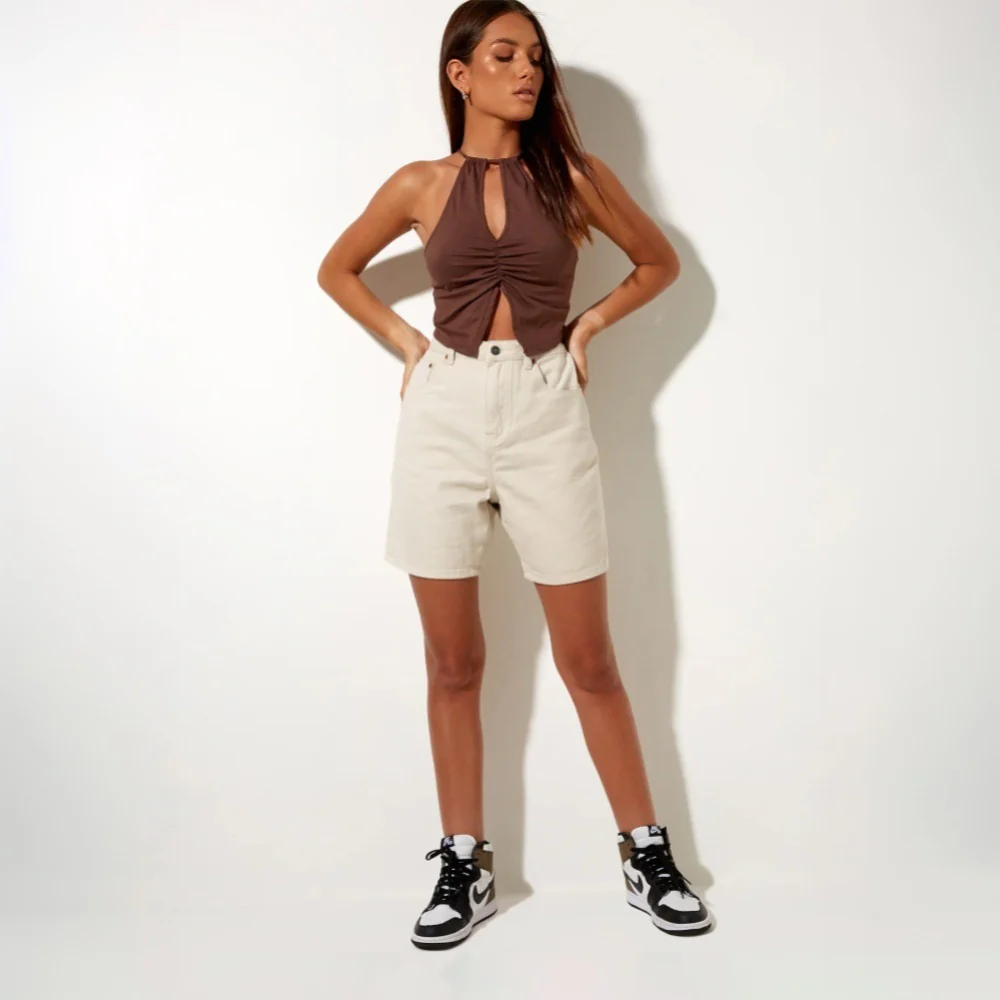 New  spring and summer new sexy intellectual style vest niche short halter slim back top - Deanwangkt