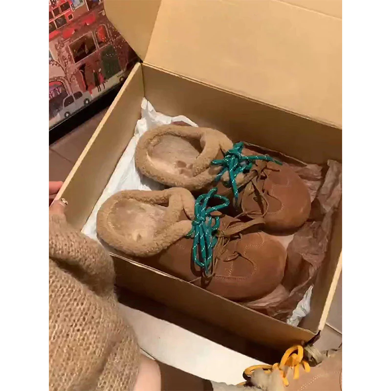 2025  Niche Birkenstock shoes platform slippers for women's autumn and winter wear popular new plush one-pedal fluffy bag head half slippers - Deanwangkt