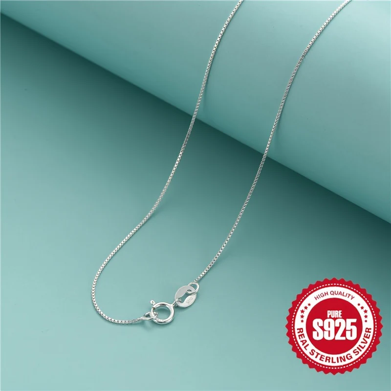 925 Sterling Silver Simple Chain Necklace Minimalist Style Hypoallergenic Chain Neck Jewelry - Deanwangkt