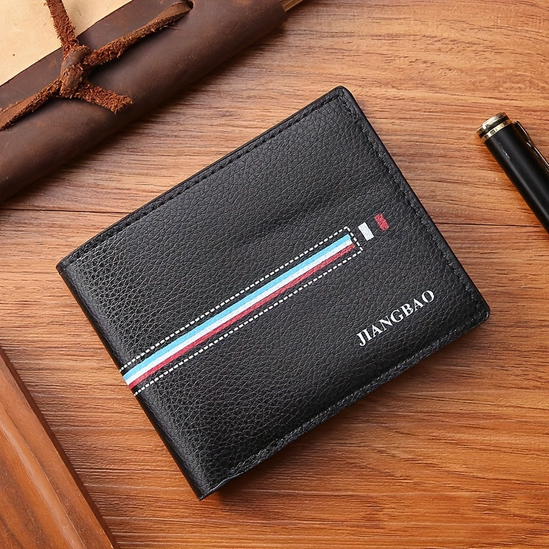 Multi-Card Horizontal Short Wallet for Men - Premium PU Leather, Spacious Card Holder, and Casual Going-Out Accessory - Easy-to-Carry and Durable PVC Construction, Do Not Wash - Deanwangkt