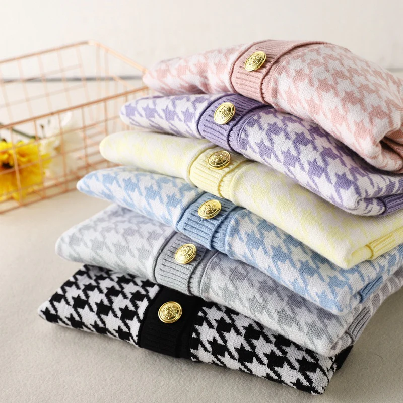 DEANWANGKT Xiaoxiang F Thousand Birds Knitted Cardigan Women's  Autumn New V-Neck Long Sleeve Loose Large Size Medium and Long Top Jacket - Deanwangkt