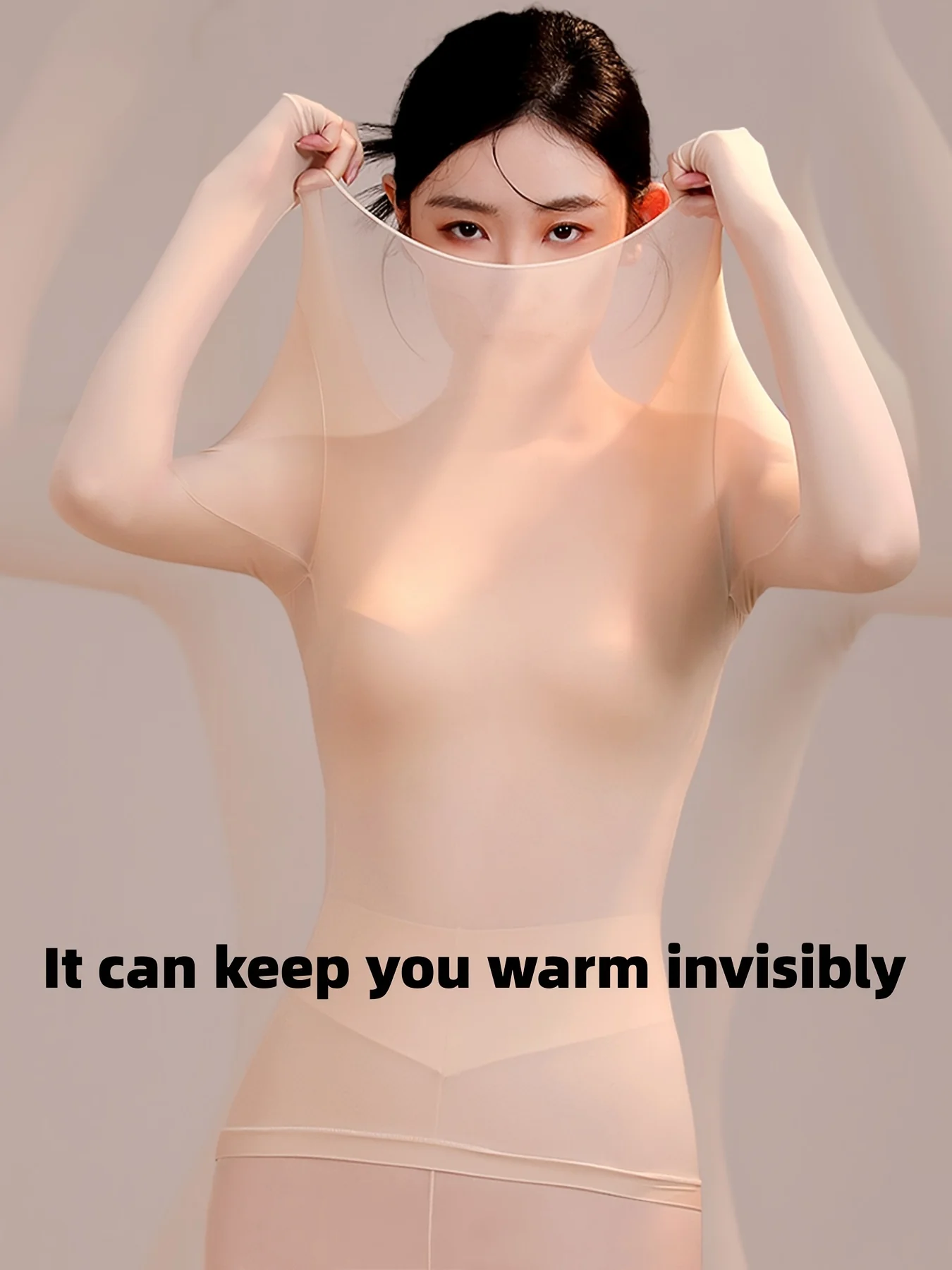 2 Pcs Ultra-Soft Seamless Thermal Long Sleeve Crew Neck Tops for Women - Fall & Winter Loungewear & Underwear Set - Deanwangkt