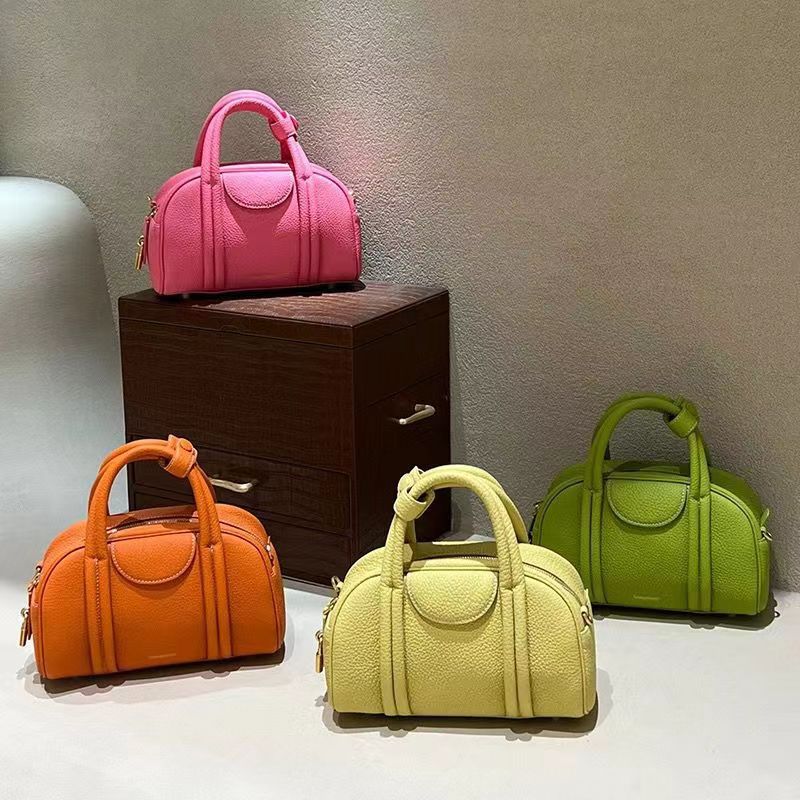 Song Songmont Mountain with Pine Bowling Medium and Small Size Series First Layer Cowhide Portable Crossbody Boston Bag - Deanwangkt