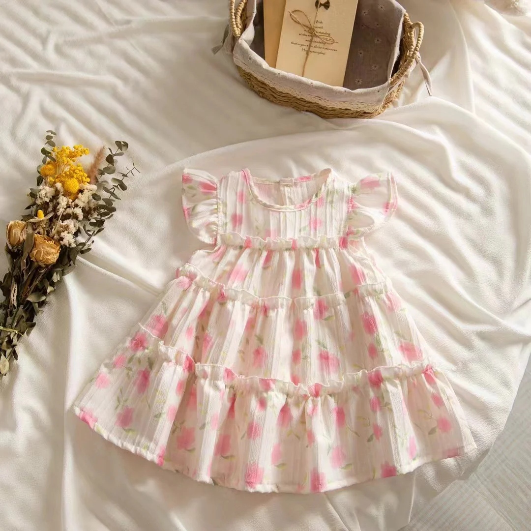 New Girls Dress Summer Dress Western Style Kids' Skirt Little Girl Floral Princess Dress Girls' Skirts Summer - Deanwangkt