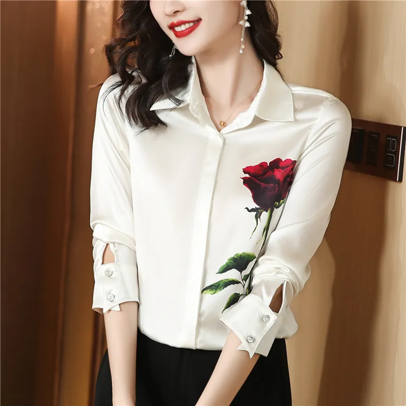 Fashion Plus Size Shirts Designer Tops Women's Lapel Runway Button Shirt Long Sleeve Spring Autumn Winter Office Ladies Printed Blouses Back to School Top - Deanwangkt
