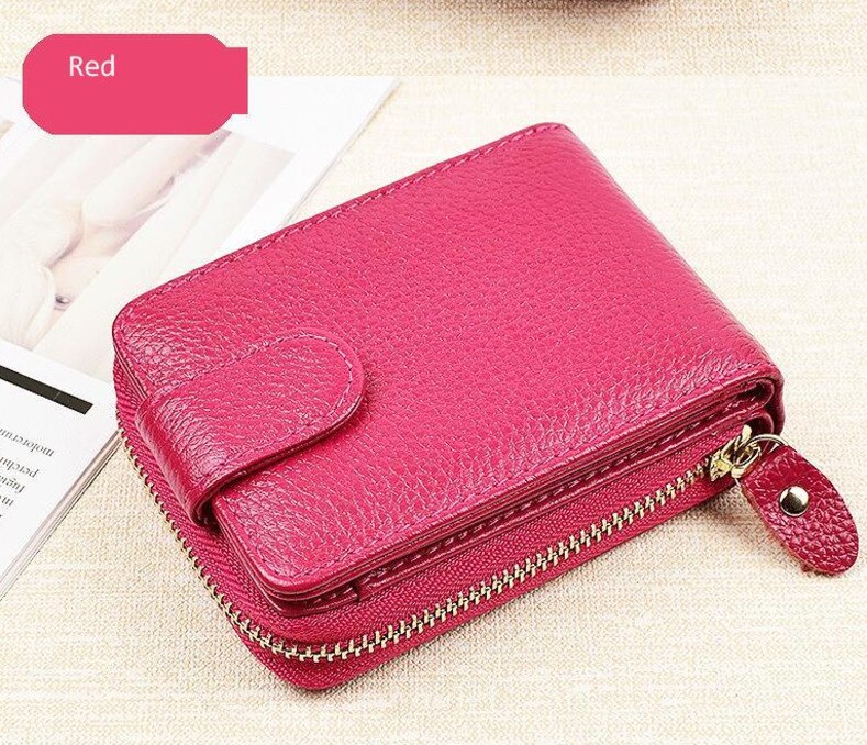 deanwangkt - Men Wallets Man's Card Genuine Leather Clutch Wallets Purses Driver's License Cover Zipper Organ Women's Wallet Card Wallet - Deanwangkt