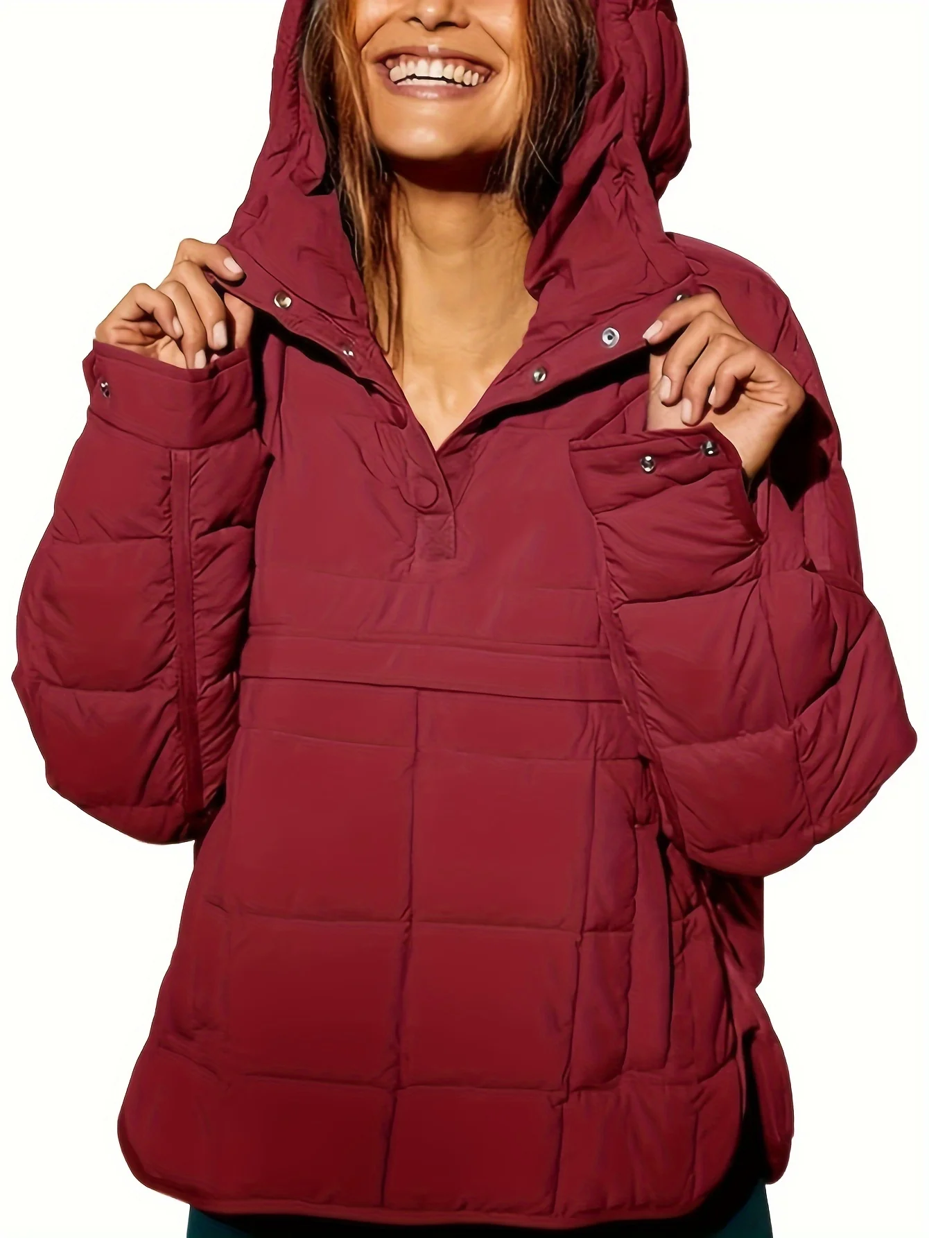 Womens Oversized Puffer Jacket - Down Jackets with Long-Sleeve, Hooded, Packable, Lightweight, Warm, and Water-Resistant Features for Winter - Deanwangkt