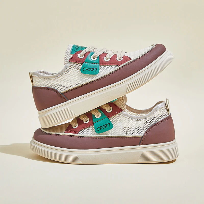 2025 summer little white shoes new Korean version ins female students thick sole heightening mesh breathable casual board shoes KT281 - Deanwangkt