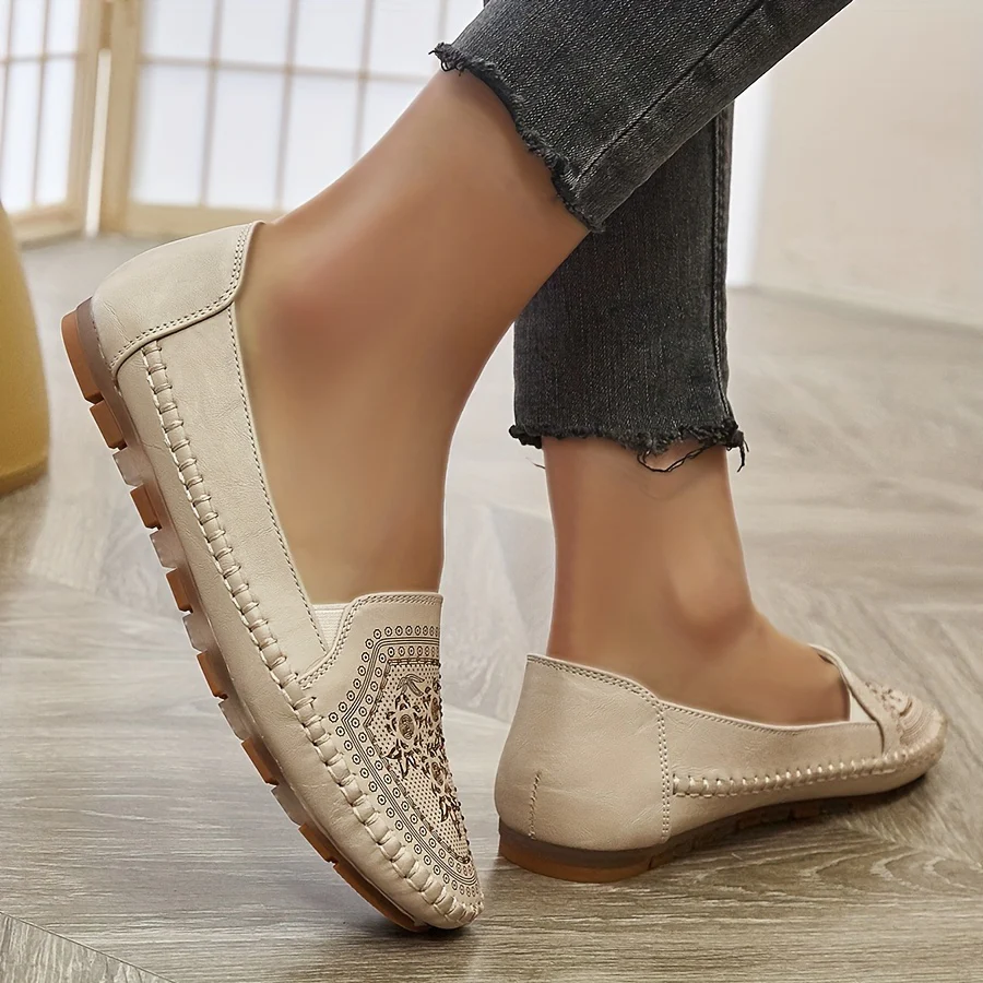 Womens Classic Loafers - Timeless Design, Ultra-Flat Heel, Soft Cushioned Sole, Super Lightweight, Ultimate Comfort Shoes for Casual Occasions - Deanwangkt