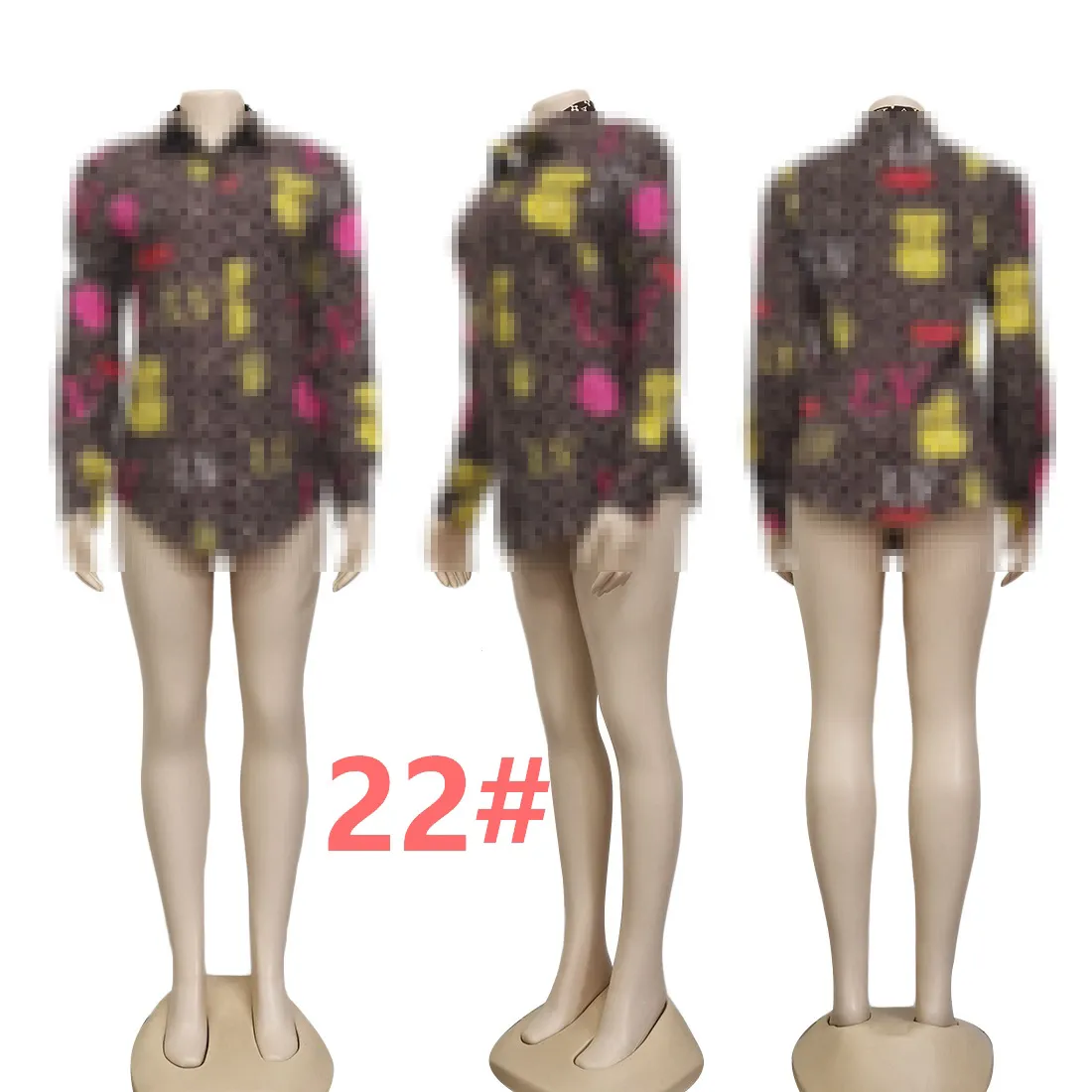 Luxury Women Blouses Shirts Designer Shirt Tops Long Sleeve Slim Fit Shirt Free Ship - Deanwangkt