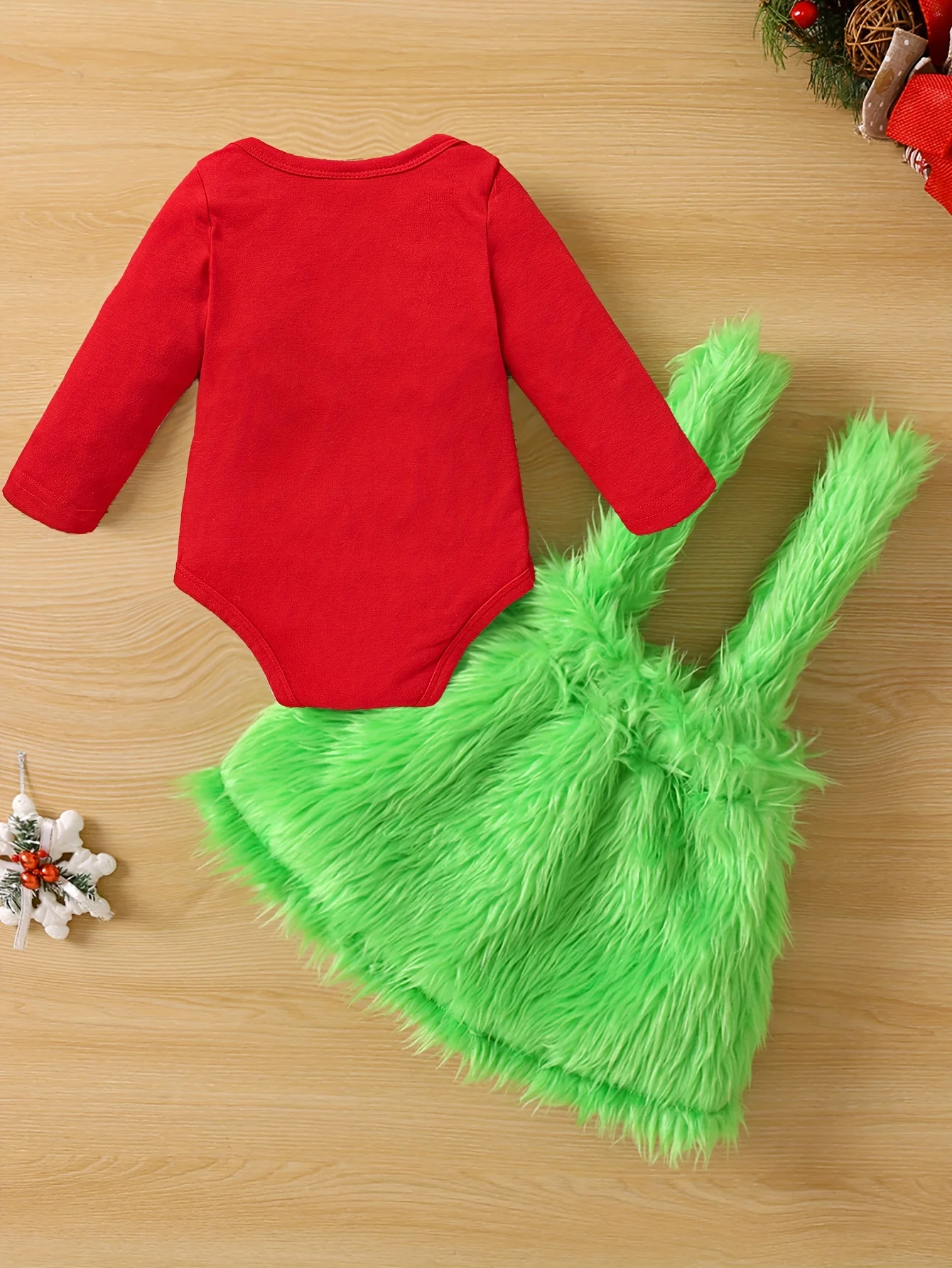 Baby Girls Cute Christmas Party Dress Or Pants Outdoor Set, Letter Printed Romper + Suspender Skirt/ Suspender Pants Two-pieces Outdoor Set, Combination Dress Up - Deanwangkt