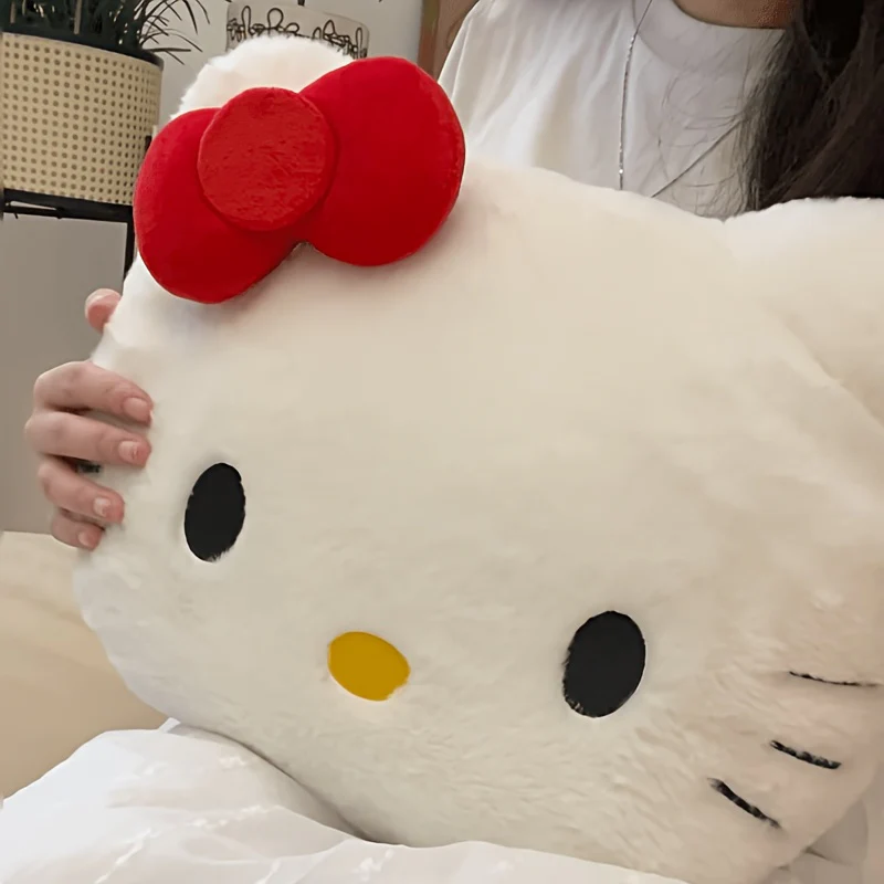 Sanrio Hello Kitty Plush Pillow - Soft, Fluffy & Cozy for Sofa, Bedside, Car | Cute Furry Nap & Decorative Cushion | Ideal Gift for Birthdays, Thanksgiving & Christmas - Deanwangkt