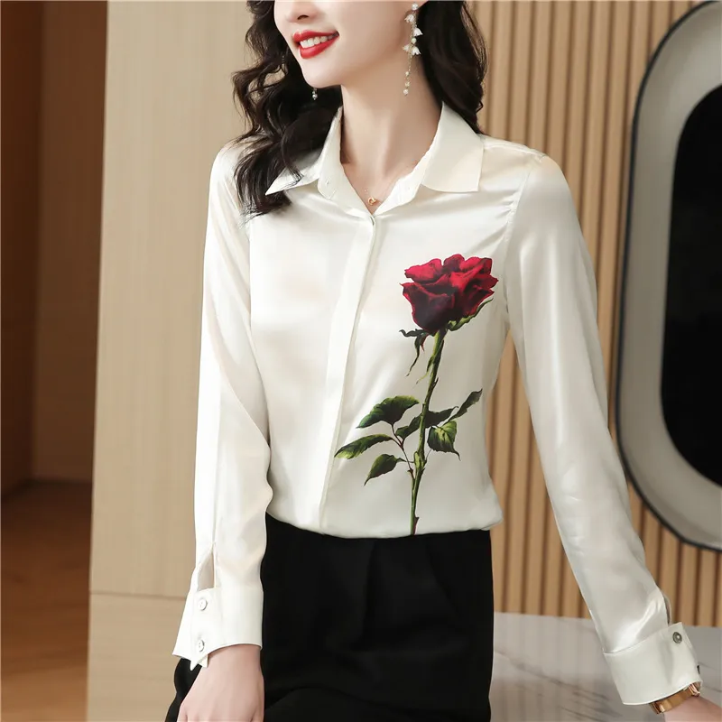 Fashion Plus Size Shirts Designer Tops Women's Lapel Runway Button Shirt Long Sleeve Spring Autumn Winter Office Ladies Printed Blouses Back to School Top - Deanwangkt