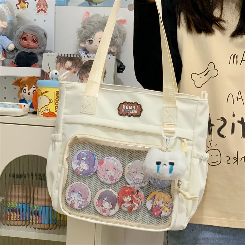 DEANWANGKT 2025 Japanese versatile high-value shoulder messenger bag ins college style soft girl bag student make-up bag pain bag - Deanwangkt