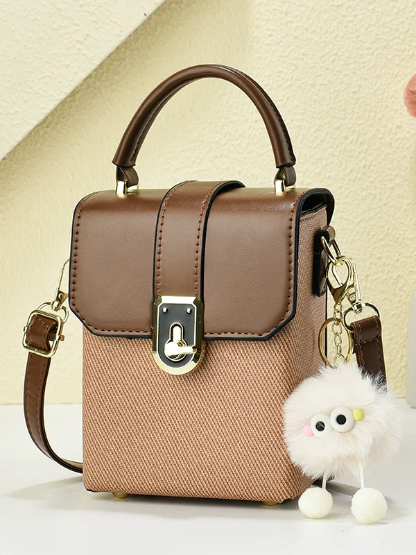 Small bag women's  new fashion versatile trend lightweight mini contrasting color temperament shoulder messenger bag small square bag - Deanwangkt