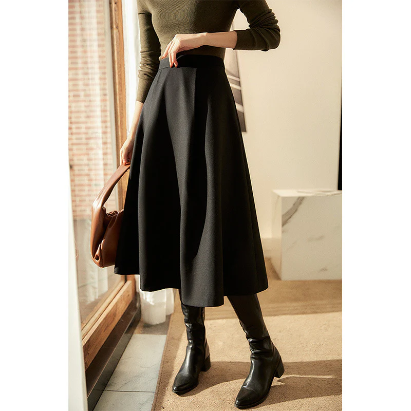 2025 Seasonal change,  high-waisted umbrella skirt, big swing skirt, spring new women's clothing, thin skirt, medium and long - Deanwangkt