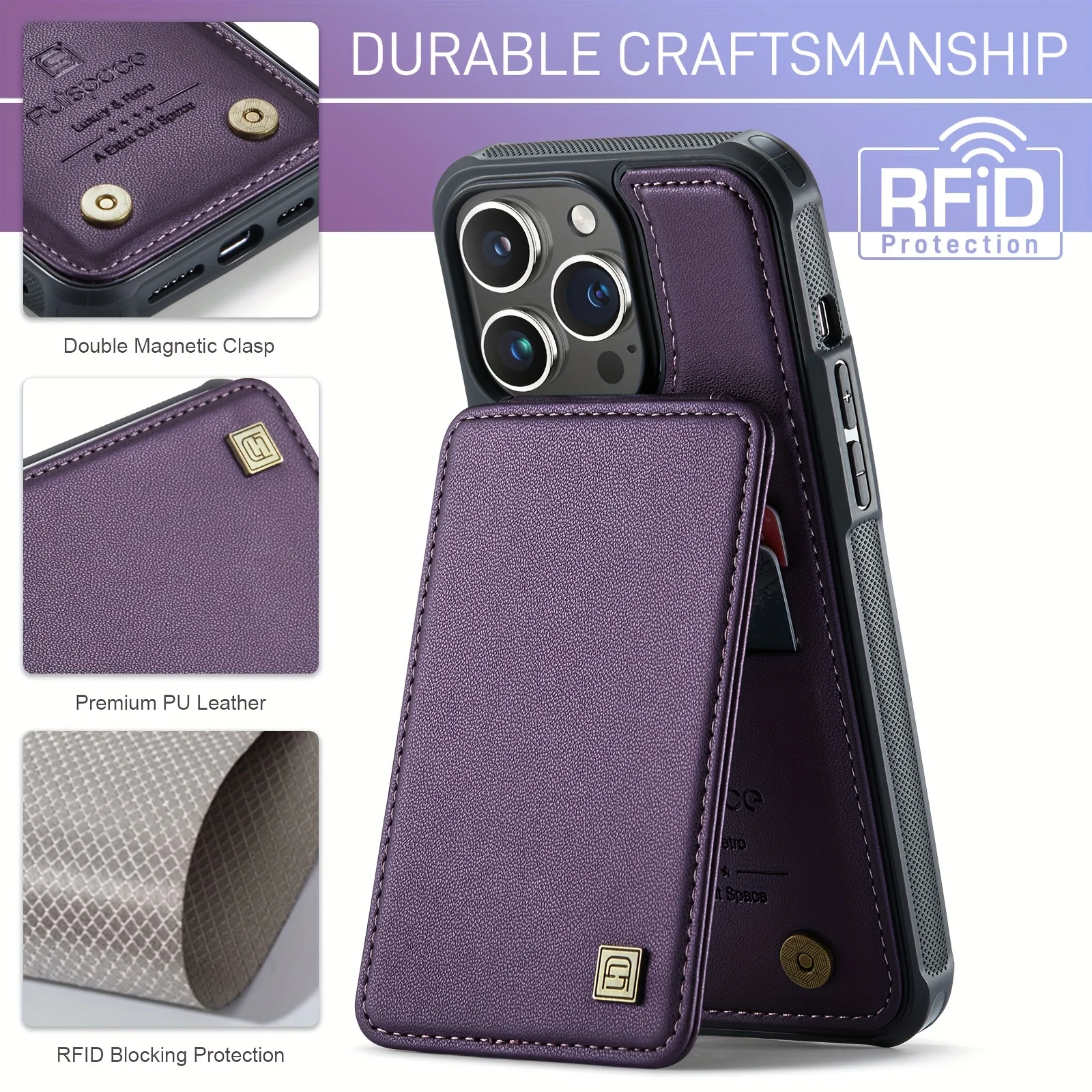 Durable Phone Case with Card Wallet & Anti-theft Compartment - For Couples - Secure Fit for iPhone 14 Pro Max, 12 mini, 11 Pro - Car Mount Ready - Deanwangkt