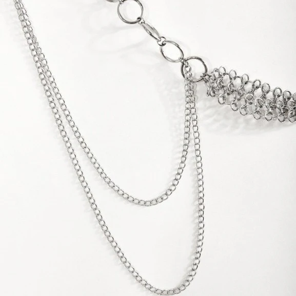 2025  3271  hot-selling new small ring joint metal wave tassel side pendulum chain 8-character chain waist chain body chain - Deanwangkt
